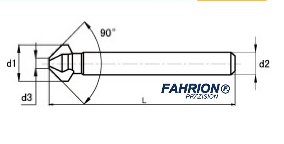 90°高速钢三刃锪钻  FAHRION/飞日诺  776-01650A