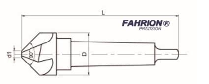 90°高速钢锥柄三刃锪钻  FAHRION/飞日诺  777-03100A