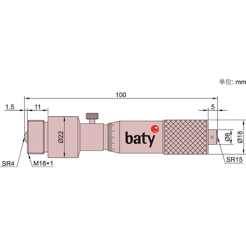 管状内径千分尺  baty/贝迪  BT2-300-662