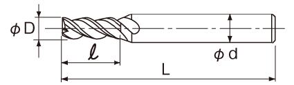 铣刀3刃型2D  EXACT/赛特  0664-187