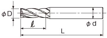 铣刀4刃型1D  EXACT/赛特  0664-200