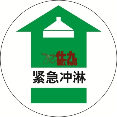 安赛瑞 SAFEWARE 15710 地贴警示标识（紧急冲淋）**强耐磨地贴材料,Φ400mm