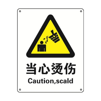 安赛瑞 SAFEWARE 30708 警告类安全标识（当心烫伤）高性能不干胶，250mm（W)×315mm(H)，中英文