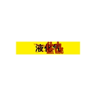 安赛瑞 SAFEWARE 14979 管道标识（液化气）自粘性乙烯材料,表面覆保护膜,黄底黑字,25×125mm,10张/包