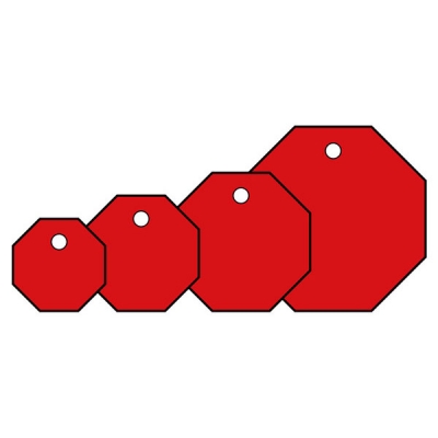 安赛瑞 SAFEWARE 14819 **塑料吊牌 八边形,Φ38.1mm,红色,100个/包