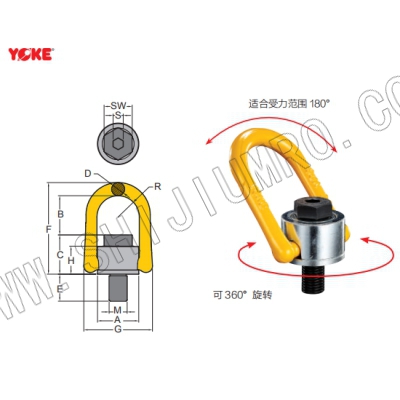 安全起重旋转吊环 公制螺纹 (8-231-056) 振锋yoke
