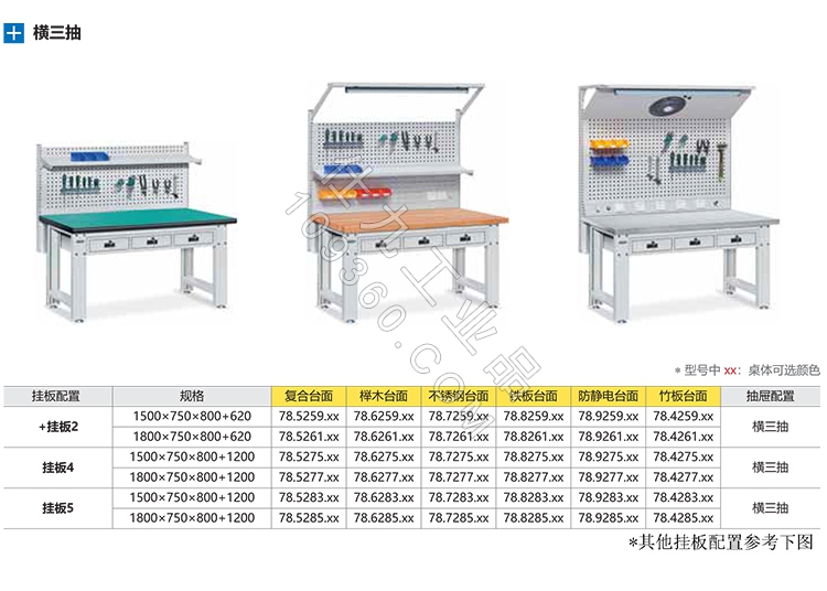 位邦带横三抽重型工作台车间装配维修工作桌复合桌面1500 750 800 6 工作台 存储 存储包装搬运物流 仕九mro工业品商城触屏版