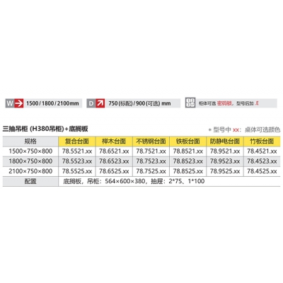 位邦重型工作台配底搁板、三抽屉吊柜 电子工厂车间多功能复合桌面工作桌1800*750*800